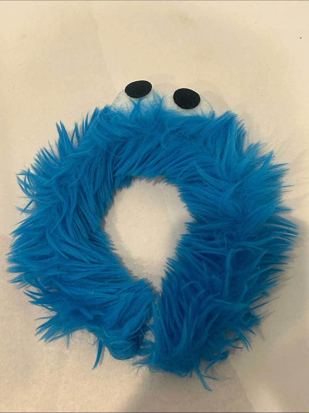 Blue Fuzzy Cookie Monster Headband with Character Eyes new kids one size